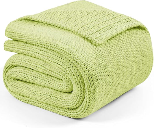 L'AGRATY Knitted Weighted Blanket - 50"x60" 7lbs Cooling Chunky Knit Heavy Blanket for Adults Braided Crochet Throw Thick Cable Yarn Knit Decorative No Beads Evenly Weighted Machine Washable