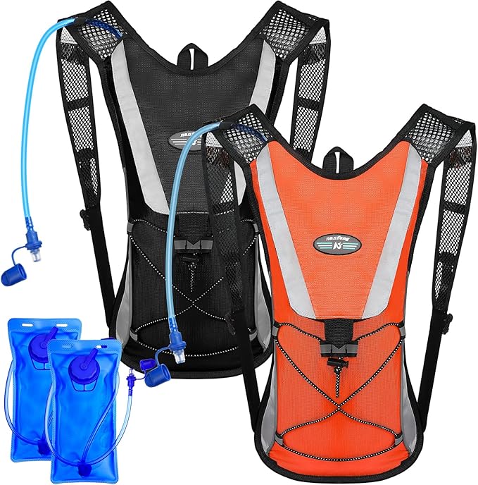 2 Pack Hydration Backpack Pack with 2L Water Bladder, Hiking Backpack with Hydration Bladder Water Rucksack Backpack Bladder Bag Cycling Bicycle Bike/Hiking Climbing Pouch