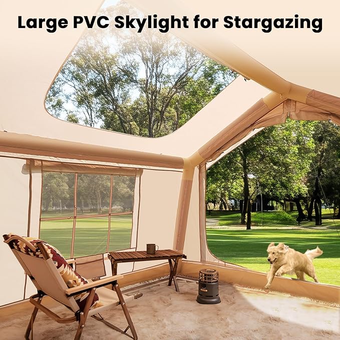 Inflatable Tents for Camping, Large Blow Up Tent with Hand Pump, Easy Setup InflatableTent 4 Season Tent, Waterproof Oxford Air Glamping Tents for Camping Adult 4/6/8/10/12 Person