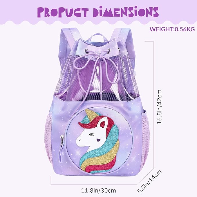mygreen Drawstring Backpack Gym Cinch Bag for Swim Beach Sports Waterproof for Kids | for Swim, Beach, Sports