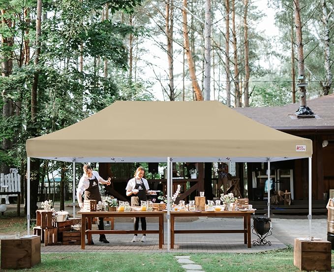 MASTERCANOPY Pop Up Canopy Tent Commercial Grade 10x20 Instant Shelter (Beige)