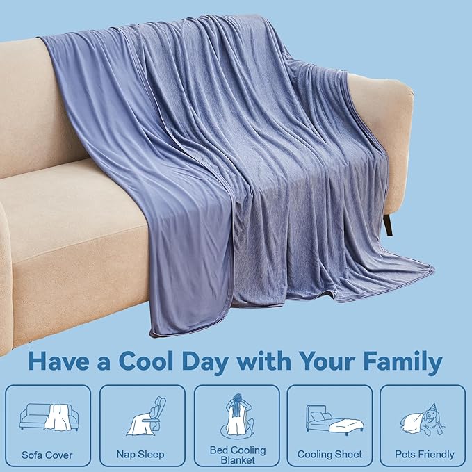Ailemei Direct Cooling Blanket Twin Size for Couch, Double-Sided Summer Cooling Blankets for Hot Sleepers, Lightweight Ice Cool Blanket to Relieve HotFlashes, Breathable Bed Cold Blankets for Sleeping