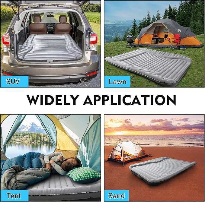 OPP ULITE SUV Air Mattress with Cordless Built-in Pump Fast Air Inflate, 6P Eco-Friendly PVC Flocking, Skin-Friendly Feeling, 5.5-inch Height Car/Camping Mattress for Mid/Large SUV, Minivan, Truck