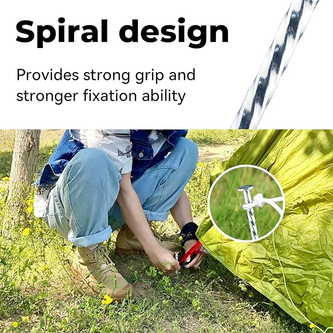 12-Inch Spiral Landscape Stakes, 25 Pcs Galvanized Metal Anchoring Spikes for Paver Edging, Artificial Turf, Weed Barrier, Bright Spike