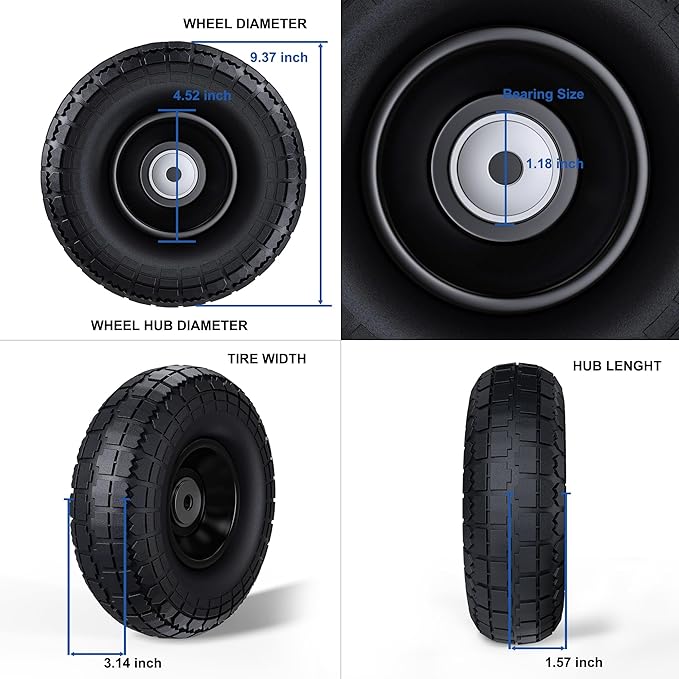 Blue Heavy Duty Panel Dolly, Adjustable Width Door Dollys with Wheels, 9.3" Solid Rubber Tires and 2 Spare Pole, All-Terrain Movement for Heavy Drywall Sheet & Door Material, 1000LBS