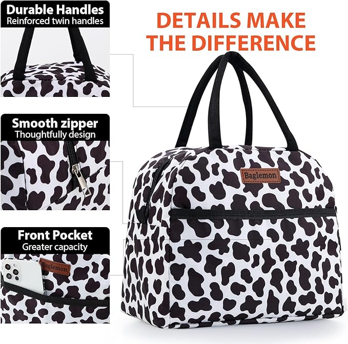 Insulated Lunch Bag for Women Men, Lunch Containers Reusable High Capacity Lunch Tote Bags for Work Picnic
