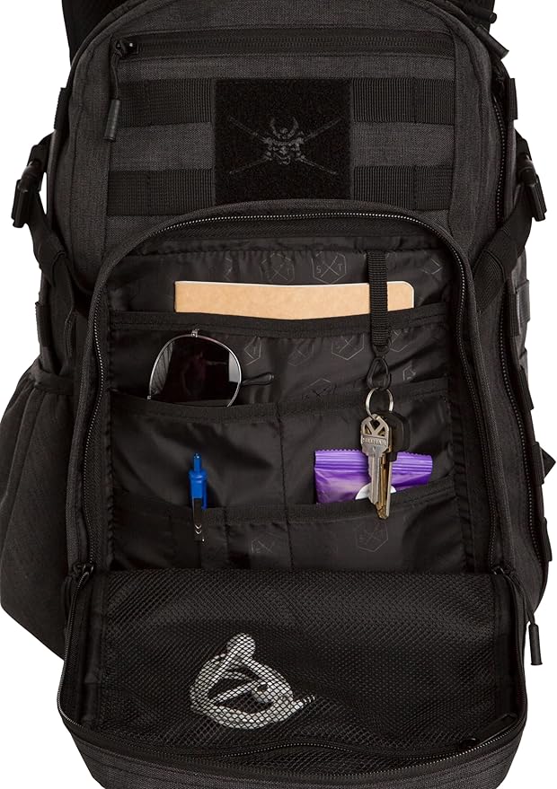 SAMURAI TACTICAL's Wakizashi Travel Backpack - Military Style with MOLLE System, Assault Design for Durability and Functionality, One Size, Heathered