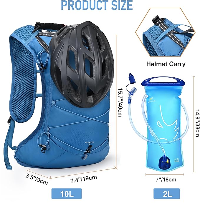 N NEVO RHINO Hydration Backpack,10L Hydro Water Daypack with 2L Water Bladder, Lightweight Hiking Backpack-Hydration Bike Pack for Cycling Rave