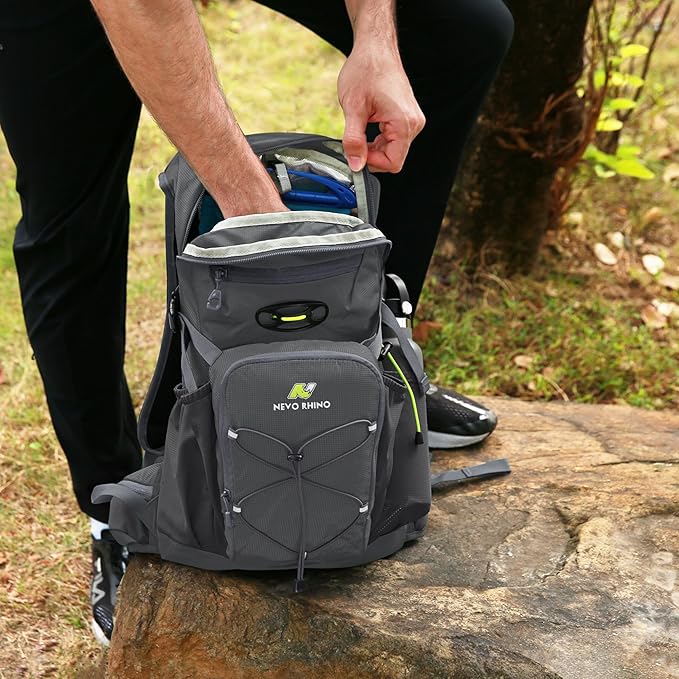 N NEVO RHINO Hydration Backpack, 18L Multipurpose Hiking Backpack with 3L Water Bladder, Water Backpack Insulated Hydration Pack Ideal for Hiking and Cycling