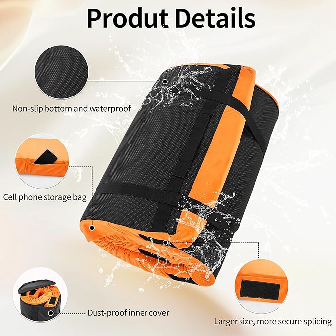 3 Inch Memory Foam Camping Mattress Pad, Dual Layer Thick Sleeping Camp Mat for Sleepover Car Tent, Portable Roll Up Mattress for Adults with Travel Bag