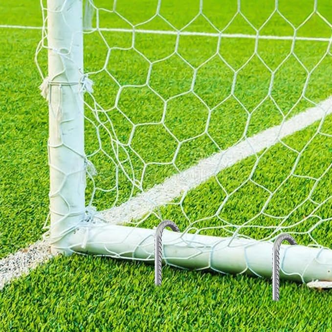 AAGUT 16 Inch Rebar Tent Stakes Heavy Duty 3/8" J Hook Ground Anchors Galvanized Steel Metal Garden Stake Yard Landscape Spikes 8 Pack for Chain Link Fence, Canopy