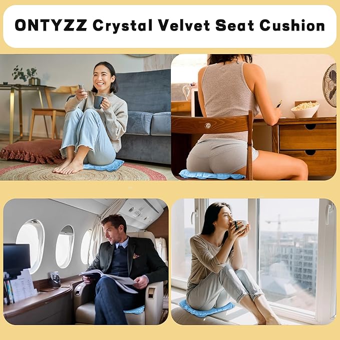 ONTYZZ Inflatable Seat Cushion Lightweight Stadium Seat Pad Travel Air Seat Cushion for Hiking Office Airplane Stadium Car