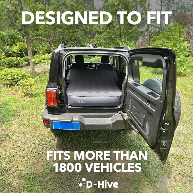 D-Hive SUV Air Mattress, Ultra-Thick Material Extra-High Car Air Mattress, SUV Mattress for Toyota 4runner, Jeep Wrangler, Car Mattress Inflatable Grey