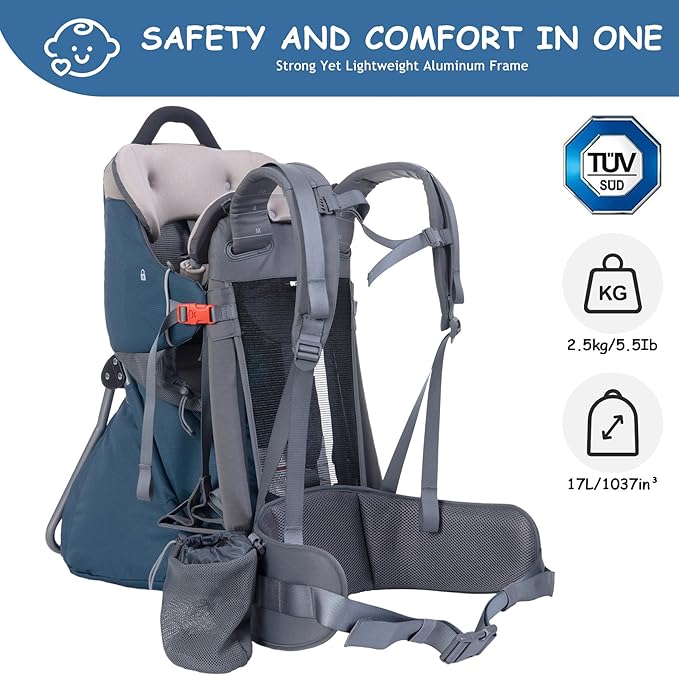 WIPHA Hiking Baby Carrier Backpack, Lightweight Child Carrier, Breathable Mesh Toddler Carrier for Outdoor Adventures, Ergonomic Design, Perfect for Travel, Hiking & Daily Use