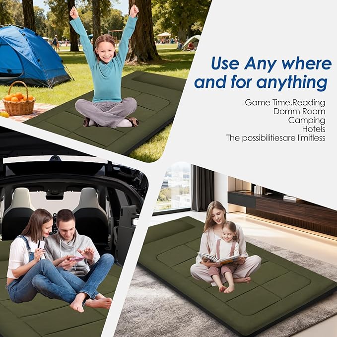 Camping Mattress Portable 80" x36" Floor Cushion Foldable Cot Pad Easy to Store Sleeping Camp Pad Only, for Tent Cot Guest Outdoor Indoor
