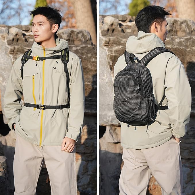 Travel Backpack, Lightweight Hiking Daypack with Anti Theft Zippers and Safety Whistle for Outdoor Commute Weekend Getaway (20L and Below)