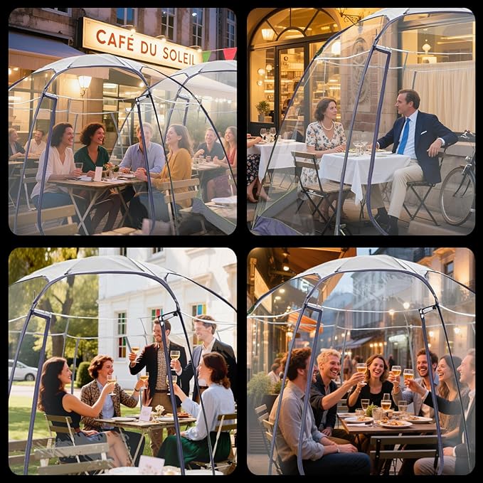 Screen Houses Pop-up Outdoor Camping Tent, 540 Degree Fully Transparent Non Dead Corner Gazebo
