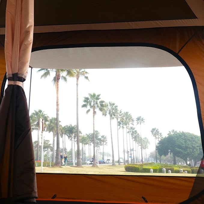 KTT Extra Large Tent 6-10-12-14 Person(Style-B),Family Cabin Tents,2 Rooms,3 Doors and 3 Windows with Mesh,Straight Wall,Waterproof,Double Layer,Big Tent for Outdoor,Picnic,Camping,Family Gathering