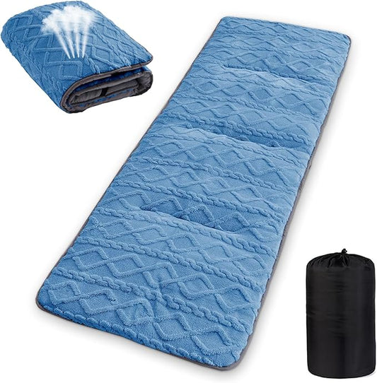 Folding Camping Cot Pad - Portable & Comfortable Outdoor Sleeping Mat with Elastic Strap, Lightweight Waterproof Bottom Mattress Pad