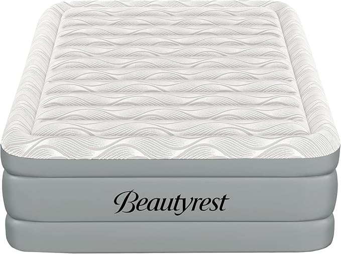 Beautyrest Luxaire, Queen Size Luxury Air Mattress, 20 Inch Height with Cool Vent Top, Smart Auto Shut-Off Pump, Puncture Resistant Ever Firm Fabric with Edge Support