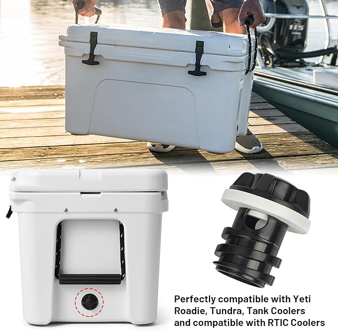Cooler Drain Plug, 2 Pack Replacement, Compatible with Yeti Roadie, Tundra, and Tank Coolers and Fit for RTIC Coolers