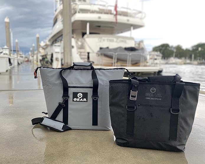 Enthusiast Gear Dry Bag Cooler Tote – Collapsible, Waterproof and Leak-Proof Soft Sided Cooler Bag - Pool, Beach - 20 or 36 Cans