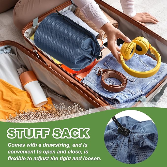 PATIKIL Stuff Sacks, Waterproof Outdoor Storage Sack Portable Drawstring Dust Flap Bag for Camping