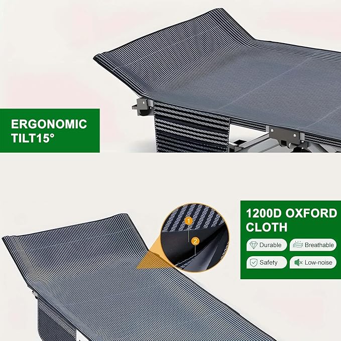 Camping Cot for Adluts, Sleeping Portable Bed Folding Outdoor Cot for Camping W/Soft Pad, Cement Grey