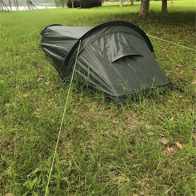4 Season Polyester Rectangular Backpacking Tent, 1 Person, Waterproof, Breathable, Rainproof, Bivy Sack Included