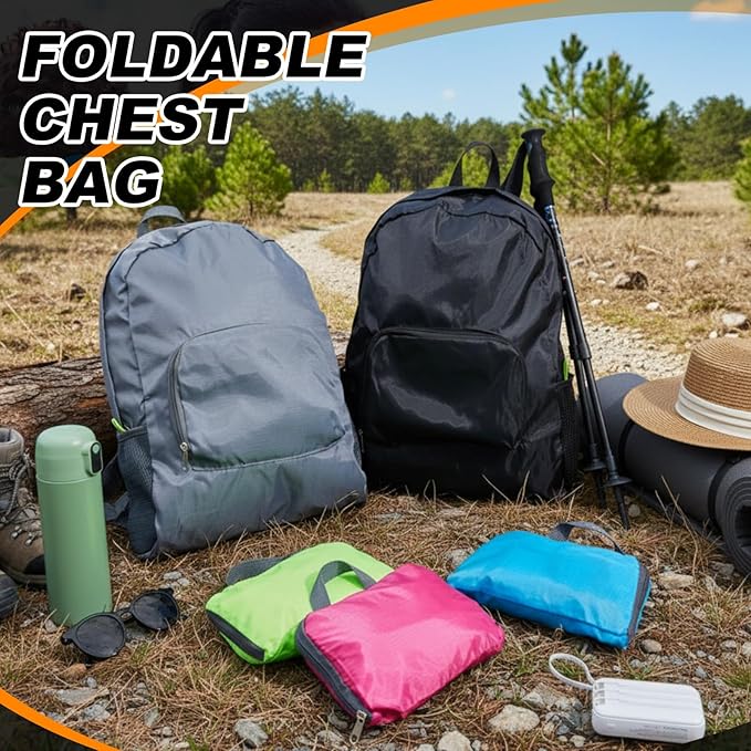 Dunzy 100 Pcs 20l Foldable Backpacks Bulk Lightweight Basic Back Pack Wholesale for Homeless Donation Corporate Events Travel Camping (Multicolor)