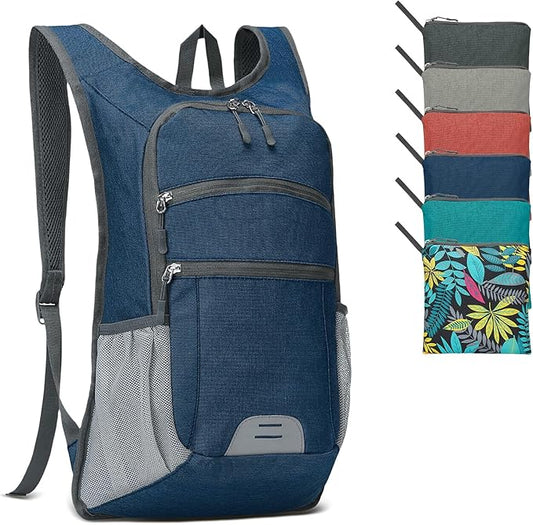 20L Lightweight Hiking Daypack, Foldable Travel Packable Backpack for Men Women for Cycling Camping Outdoor (Dark Blue)