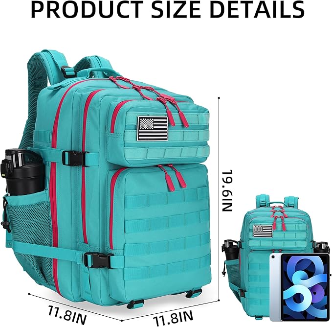 45L Military Tactical Backpacks 3 Days Assault Pack Bag Fitness Rucksack 3 Day Bug Out Bag Hiking Treeking Molle Daypack (Miamivice)