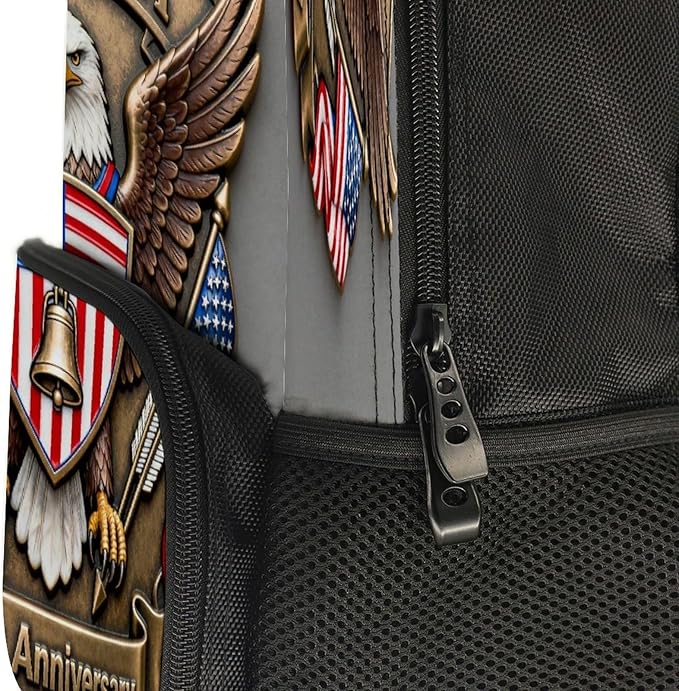 Rucksacks Multipurpose Anti-Theft Big Capacity Bookbag, American Anniversary 250th Freedom Patriotic Art Travel Hiking Camping Rucksack With Padded Straps