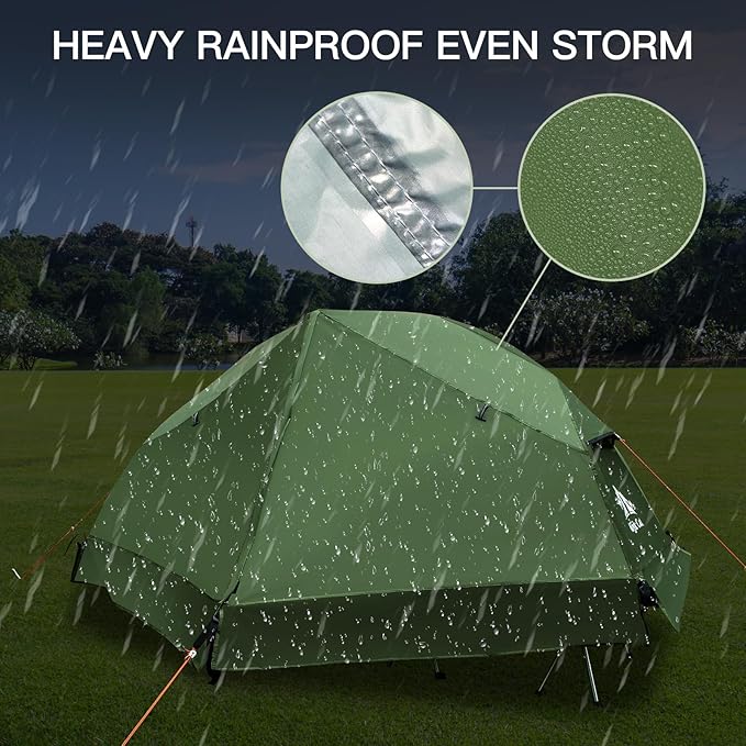 Night Cat 1-Person Camping Tent: Lightweight Waterproof Hiking Tent for Adult Cot Not Included