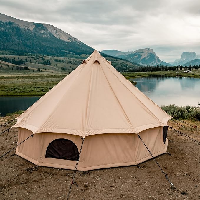WHITEDUCK Regatta Canvas Bell Tent - w/StoveJack, Waterproof, 4 Season Luxury Camping and Glamping Yurt Tent Outdoor