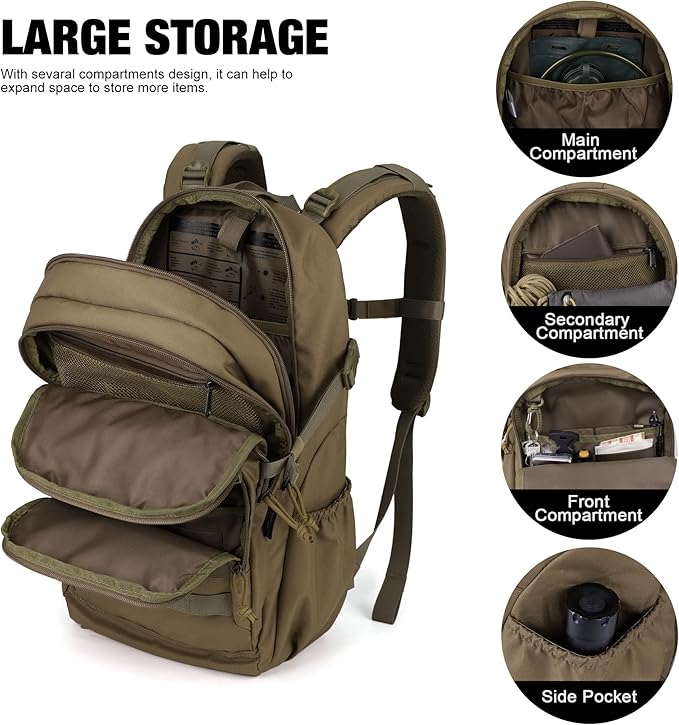 Mardingtop Military Tactical Backpack for Men 28L Molle Rucksack Army Backpack EDC Daypack for Hiking,Travel,Camping, Hunting