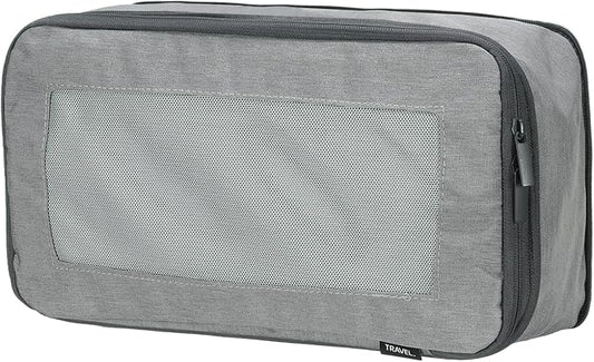 HARFINGTON Compression Packing Cube for Suitcases 34x18x13cm Lightweight Luggage Organizers Bag Travel Essentials Compression Bags for Carry on Suitcases, Grey