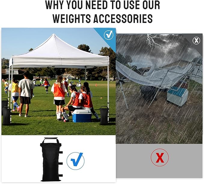 4/6/8 Pack SANWAY 160 LBS Sand Bags for Canopy Weights Bag Windproof-Portable and Durable to Secure Tents, Canopies, and Umbrellas（NO Sand