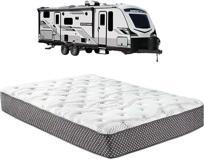 WanderRest Cool Hybrid 10” RV Mattress, Queen 60x80, Medium, Cooling Gel Memory Foam & Pocketed Coil Mattress for RV, Camper, or Travel Trailer, Made in USA
