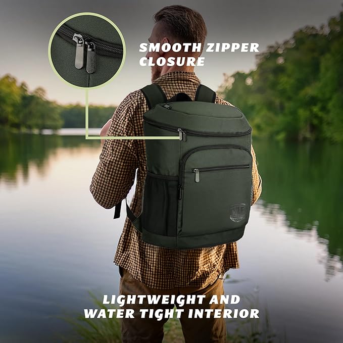 Mossy Oak MLF Fishing Cooler Backpack - Major League Insulated Leak Proof Beverage Coolers Bag