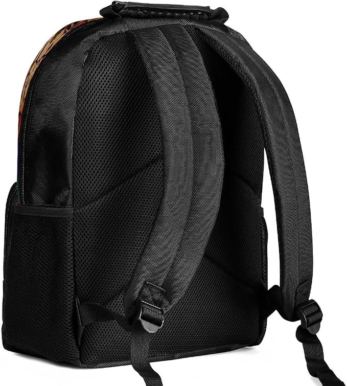 Daypack Backpack Polyester Multipurpose Anti-Theft Grunge Mexican Sugar Skulls Day Of The Dead Flowers Art Shoulder Bag Big Capacity Gym Outdoor Hiking Backpack With Smooth Zippers
