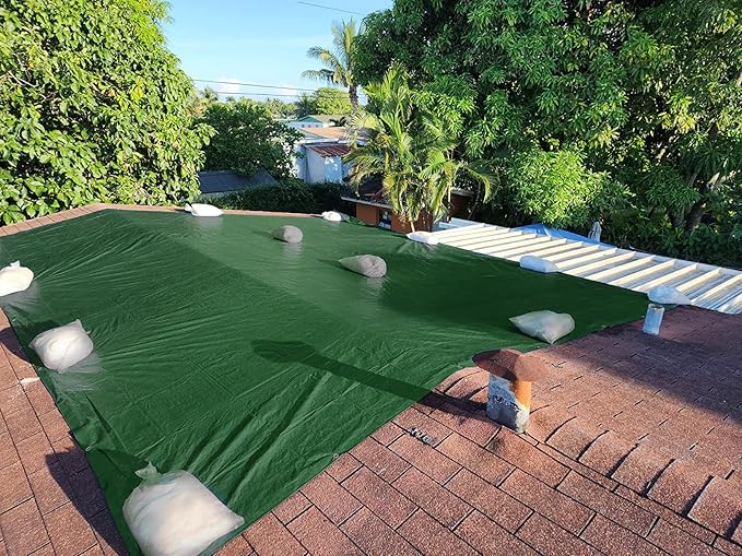 Waterproof Heavy Duty Tarp 15 x 20 5 Mil Thick PE Tarp Army Green Camping Outdoor Garden Wooden Cover Tarpaulin Tearresistant