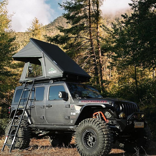 Rooftop Tent Hard Shell Roof Top Tent Hardshell Suitable for Jeep SUV Truck Van, 2-3 Person, Gray