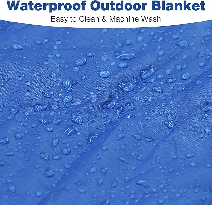 Outdoor Waterproof Camping Blanket, Foldable Fleece Stadium Blanket for Outdoor Sports Event, Camping, Picnics
