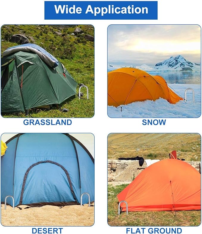 10 Pack 12”Galvanized Rebar Stakes J Hook, Heavy Duty J Hook Ground Anchors, Curved Steel Support Garden Stake with Chisel Point end for Fence Stakes, Canopies, Sheds, Swing Sets