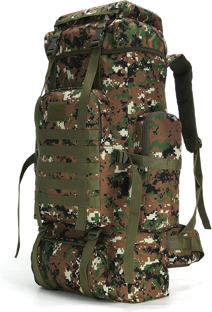 King'sGuard 70L Camping Hiking Backpack for Men Women Large Military Tactical Backpack Molle Rucksack Backpack for Outdoor
