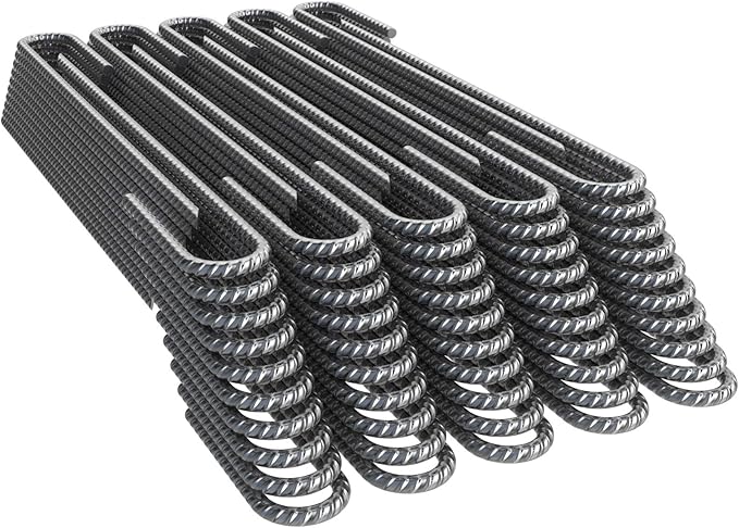 Vodaland Rebar Stakes J Hook Extra Heavy Duty 1/4 inch Coated Steel Ground Anchors with Chisel Point End (10)