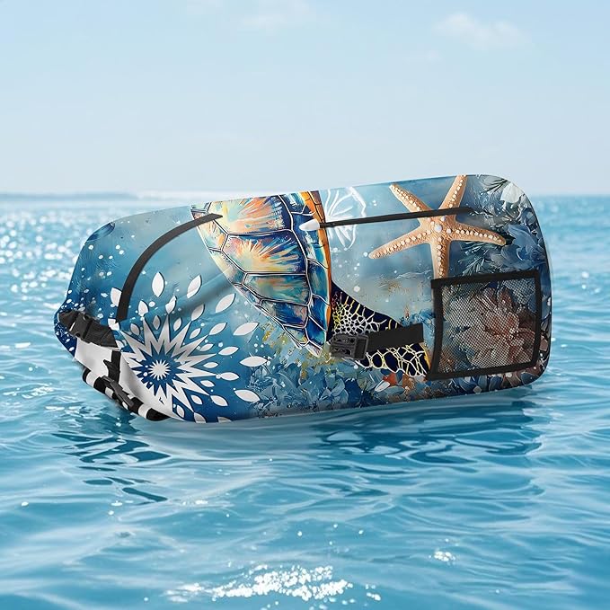 Waterproof Dry Bag Marine Dry Bags for Kayaking Hiking Sea Turtle Nautical Starfish Backpack Roll-Top Closure Bag - Backpack Waterproof Phone Case 5L