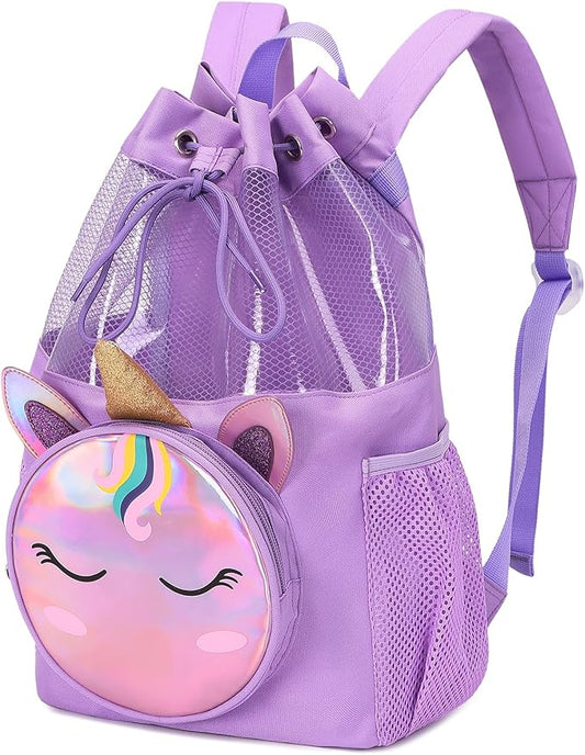 mygreen Drawstring Backpack Gym Cinch Bag for Swim Beach Sports Waterproof for Kids | for Swim, Beach, Sports