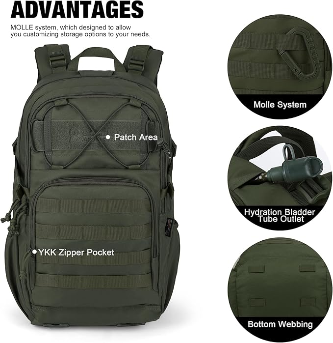 Mardingtop Military Tactical Backpack for Men 28L Molle Rucksack Army Backpack EDC Daypack for Hiking,Travel,Camping, Hunting